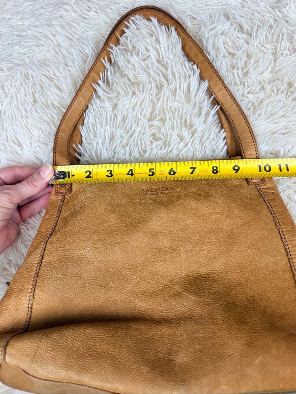 American Leather Co Liberty Tote Tan Genuine Leather Shoulder Hobo Bag Boho - Picture 13 of 16